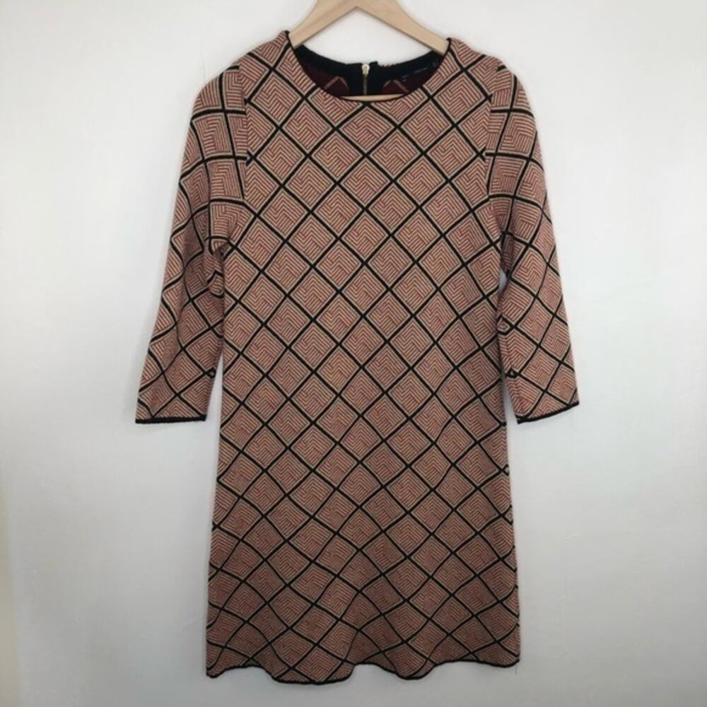 Zara Knit Sweater Dress Geometric Size Medium